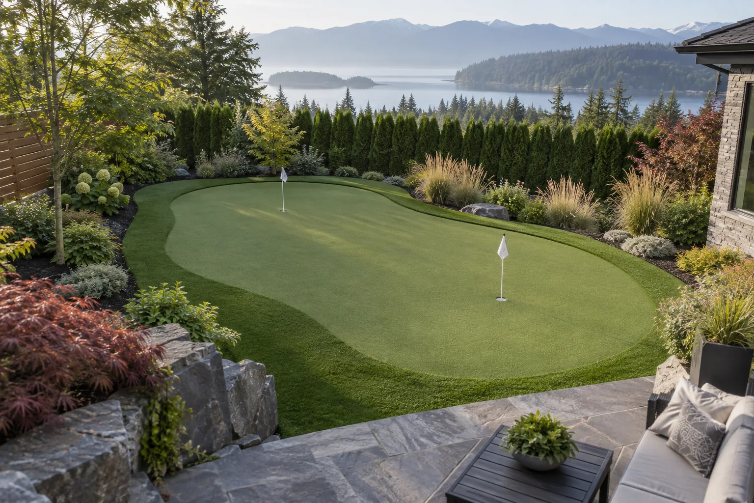 Putting green turf — application example