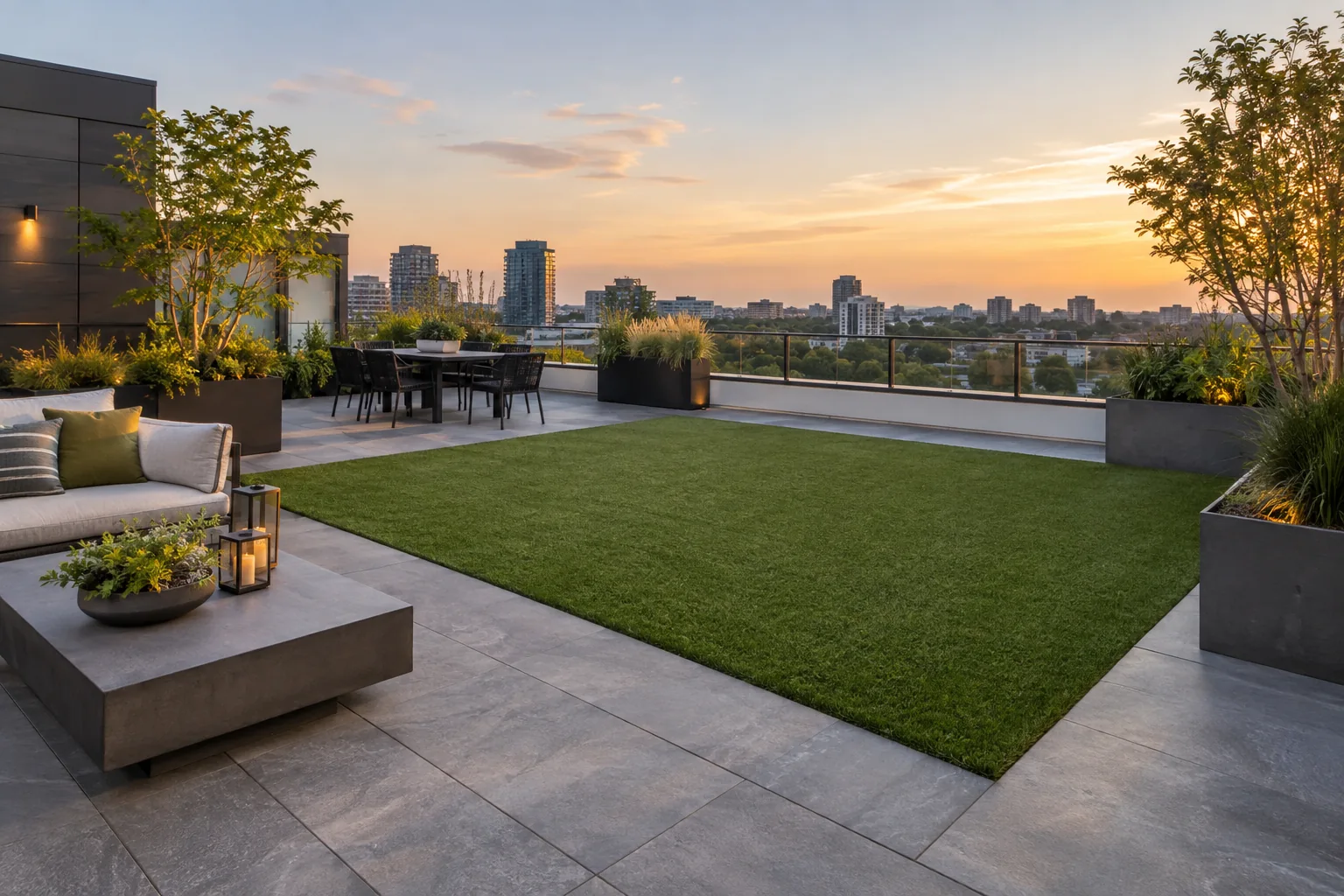 Rooftop amenity turf — application example