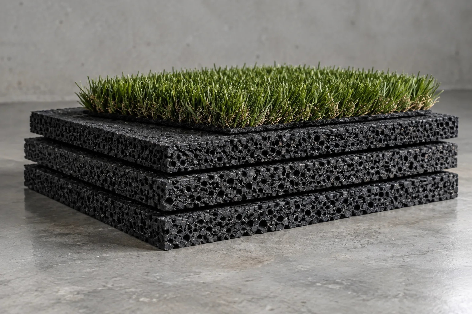 Turf underlay & drainage layers — application example
